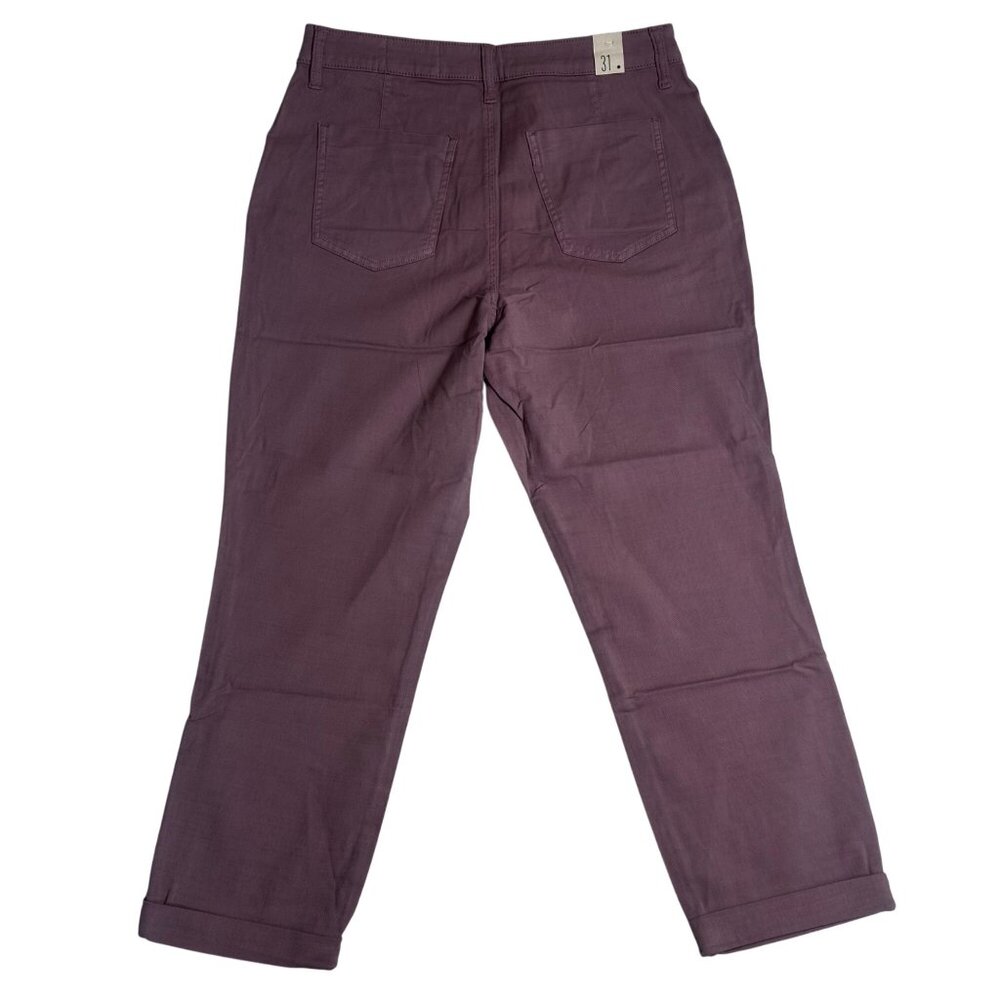 Cosmic Blue Love Womens Organic Chino Pants Sz 31Shadow Rose cuffed Straight Cut - Picture 8 of 10